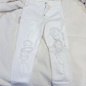 All white distressed American Eagle Jeans (size 12)- brand new never worn